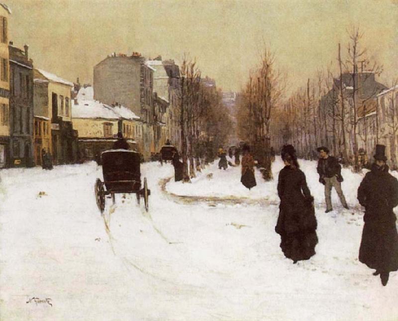 Norbert Goeneutte The Boulevard de Clichy Under Snow